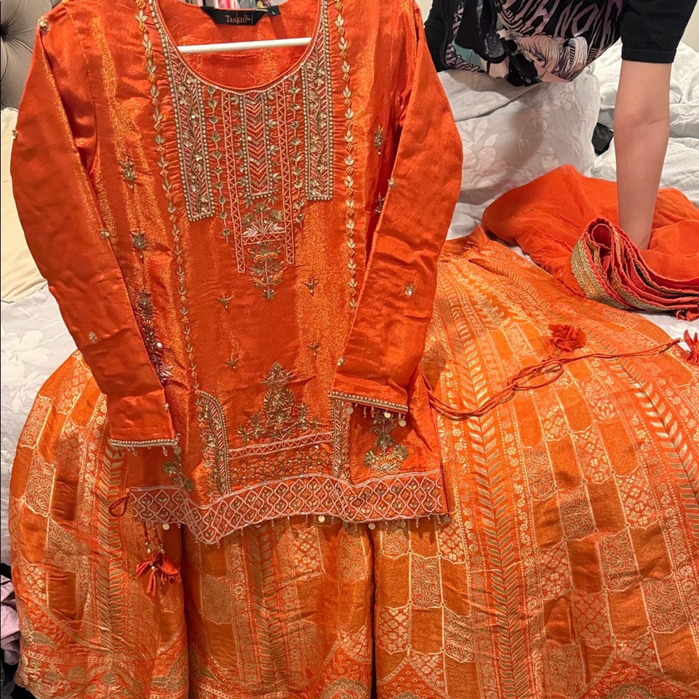 Vibrant Orange Kids Traditional Costume